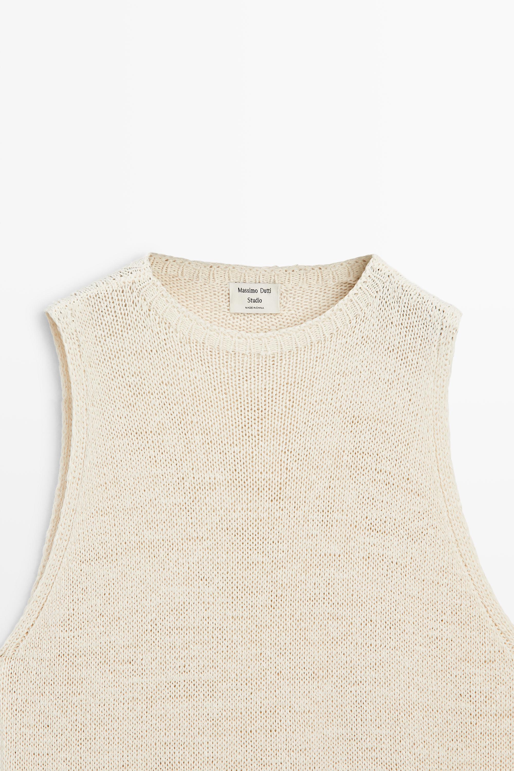 STUDIO Silk-Blend Knit Halter Top